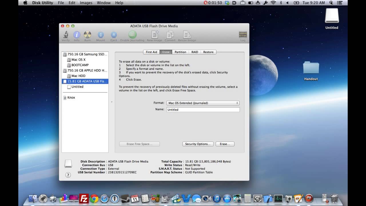 partitioning mac for install mac os